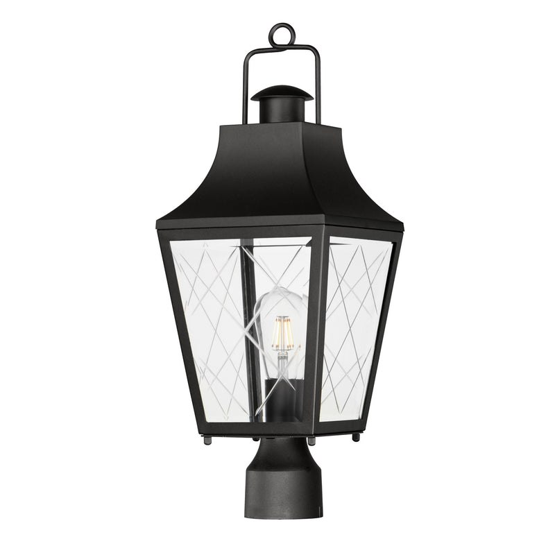 Storybook 1 Light Outdoor Post Lantern in Black