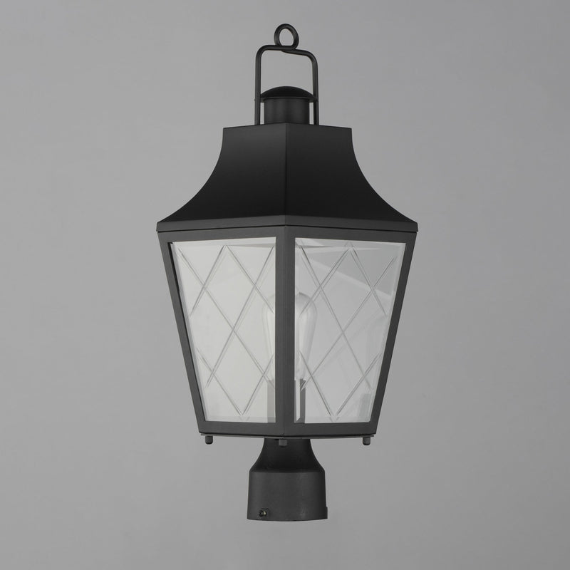Storybook 1 Light Outdoor Post Lantern in Black