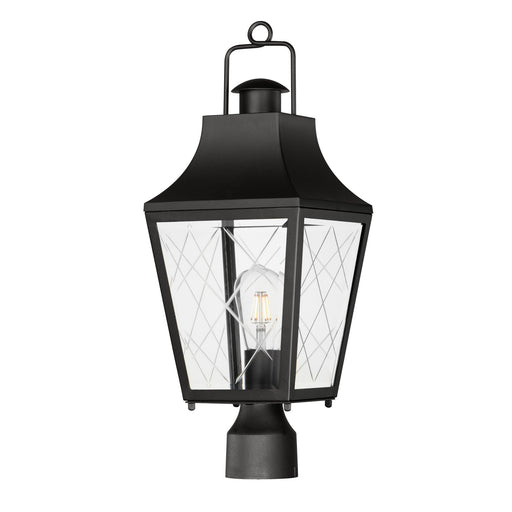 Storybook 1 Light Outdoor Post Lantern in Black