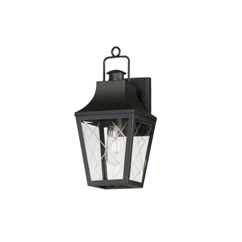Storybook 1 Light Small Outdoor Wall Sconce in Black