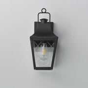 Storybook 1 Light Small Outdoor Wall Sconce in Black
