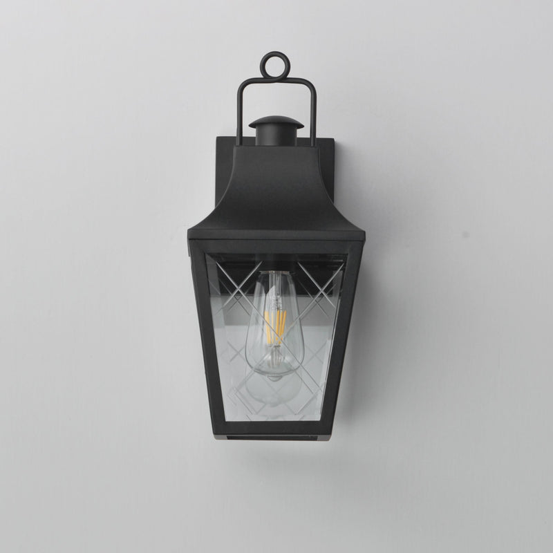 Storybook 1 Light Small Outdoor Wall Sconce in Black