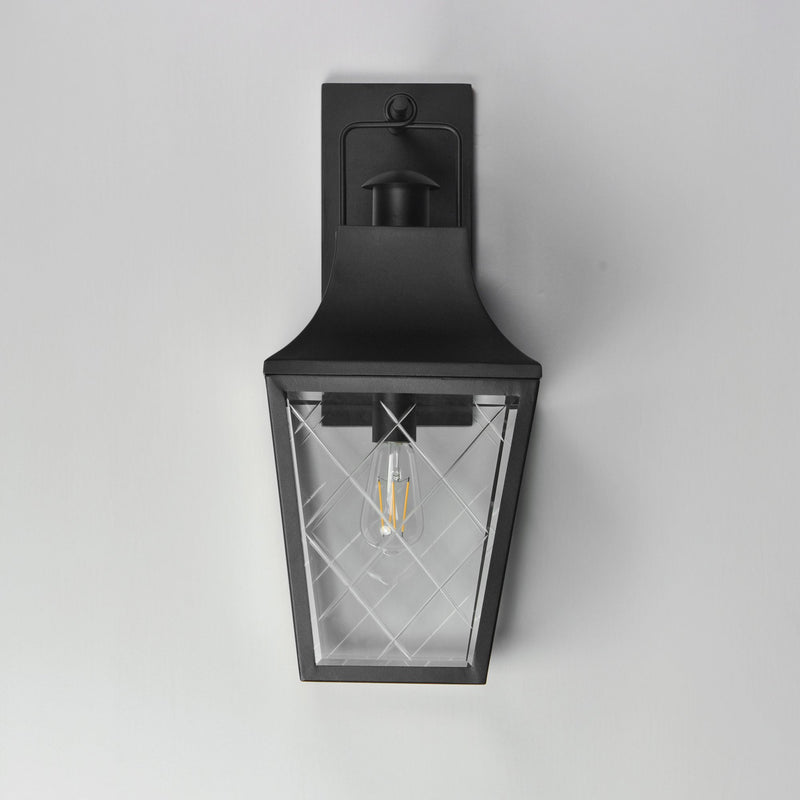 Storybook 1 Light Large Outdoor Wall Sconce in Black