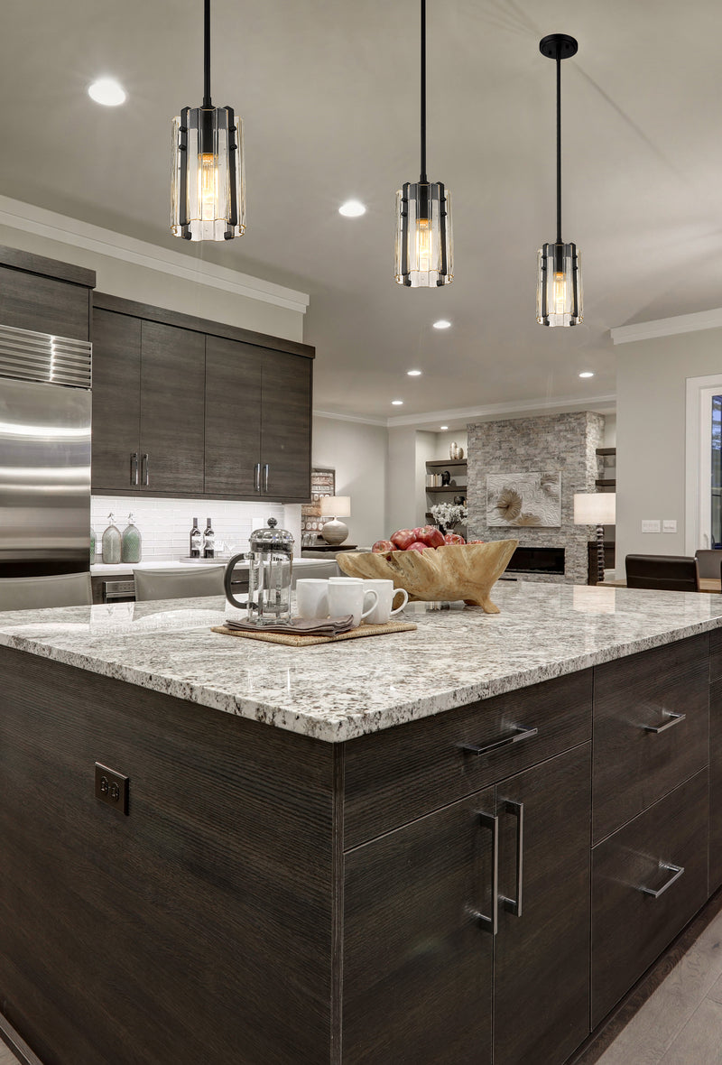 Alverton 1 Light 5.5" Pendant in Matte Black in a room setting