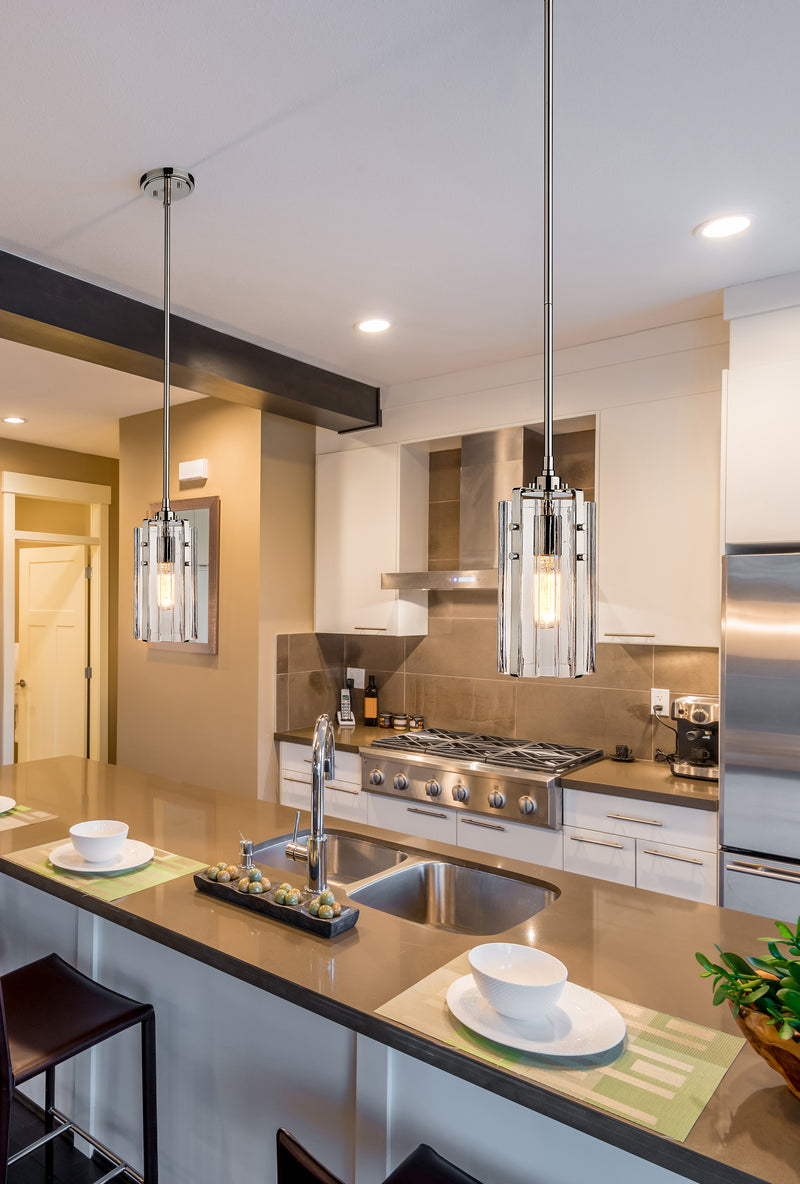 Alverton 1 Light 5.5" Pendant in Polished Nickel in a room setting
