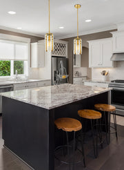 Alverton 1 Light 5.5" Pendant in Rubbed Brass in a room setting
