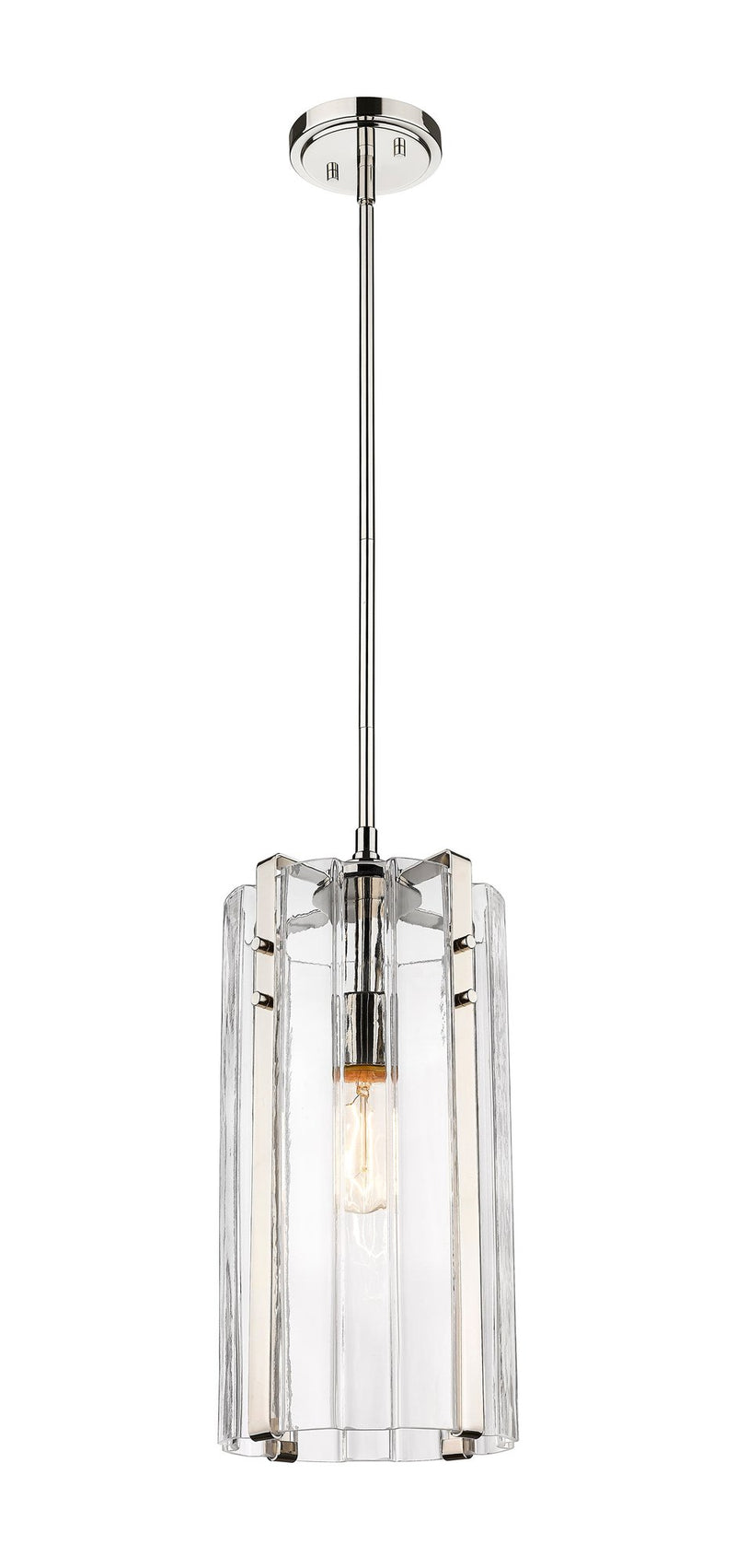 Alverton 1 Light 8" Pendant in Polished Nickel
