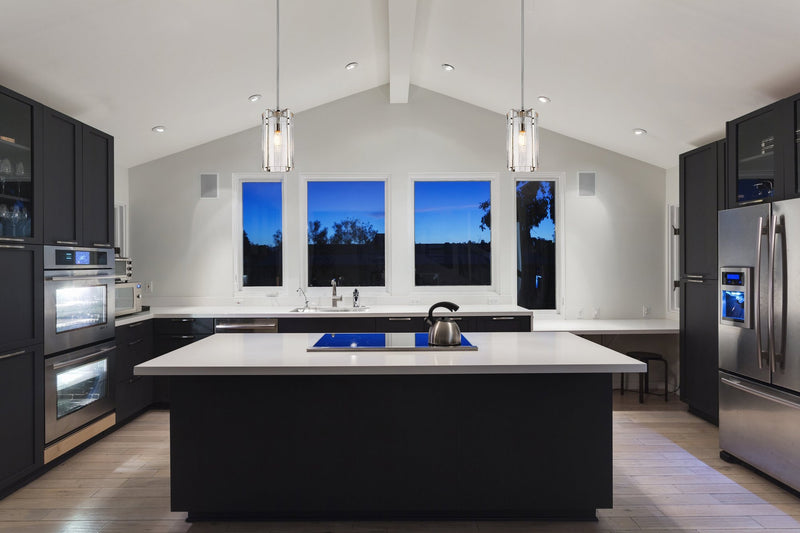 Alverton 1 Light 8" Pendant in Polished Nickel in a room setting