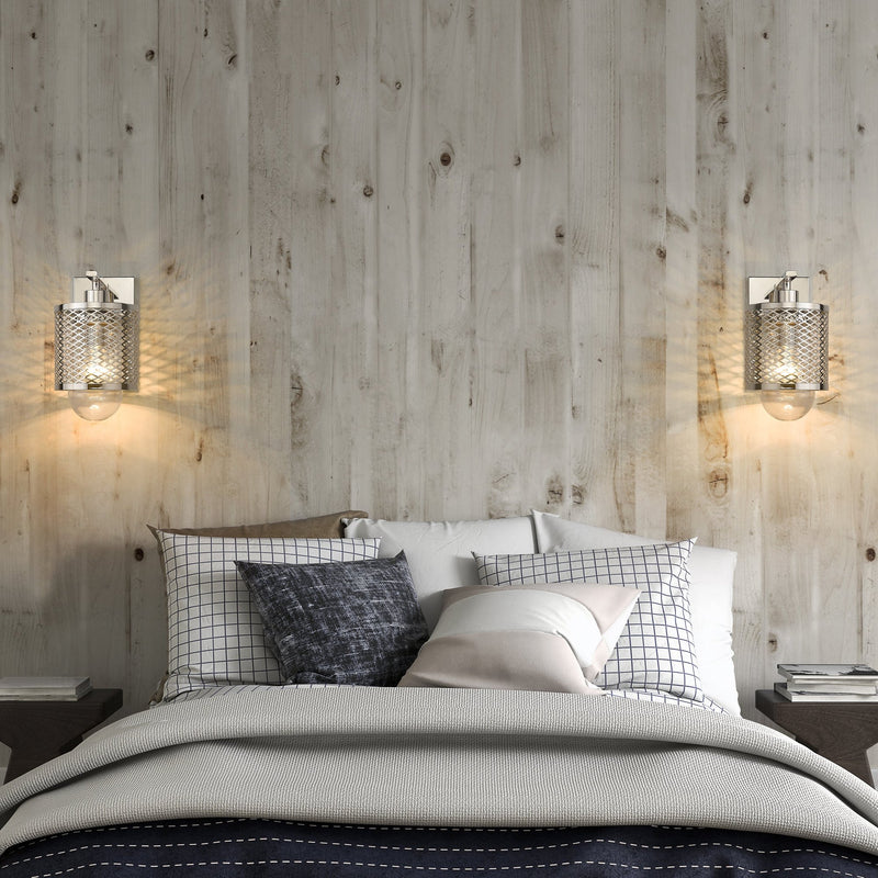 Kipton 1 Light 6" Wall Sconce in Polished Nickel in a room setting