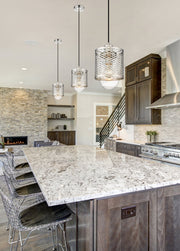 Kipton 1 Light 6" Pendant in Polished Nickel in a room setting
