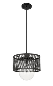 Kipton 1 Light 11" Pendant in Matte Black