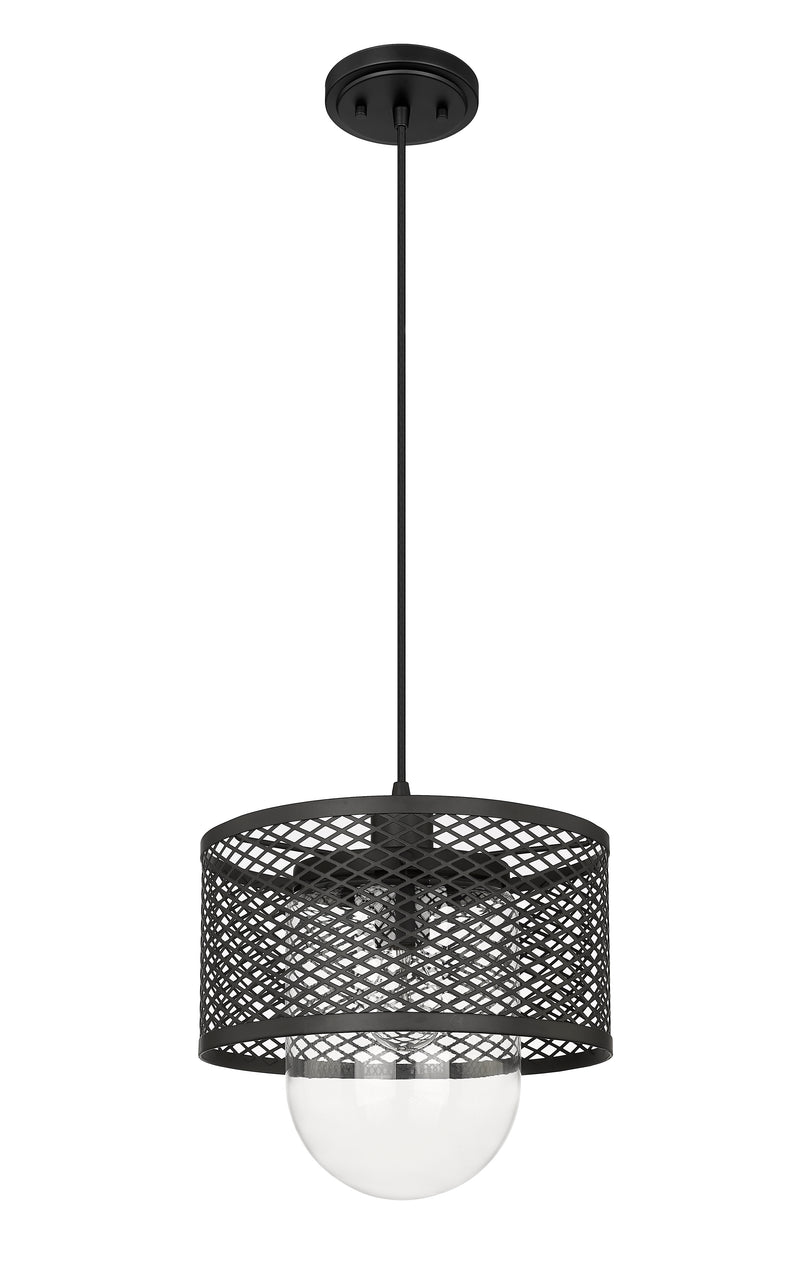 Kipton 1 Light 11" Pendant in Matte Black