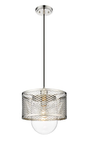 Kipton 1 Light 11" Pendant in Polished Nickel