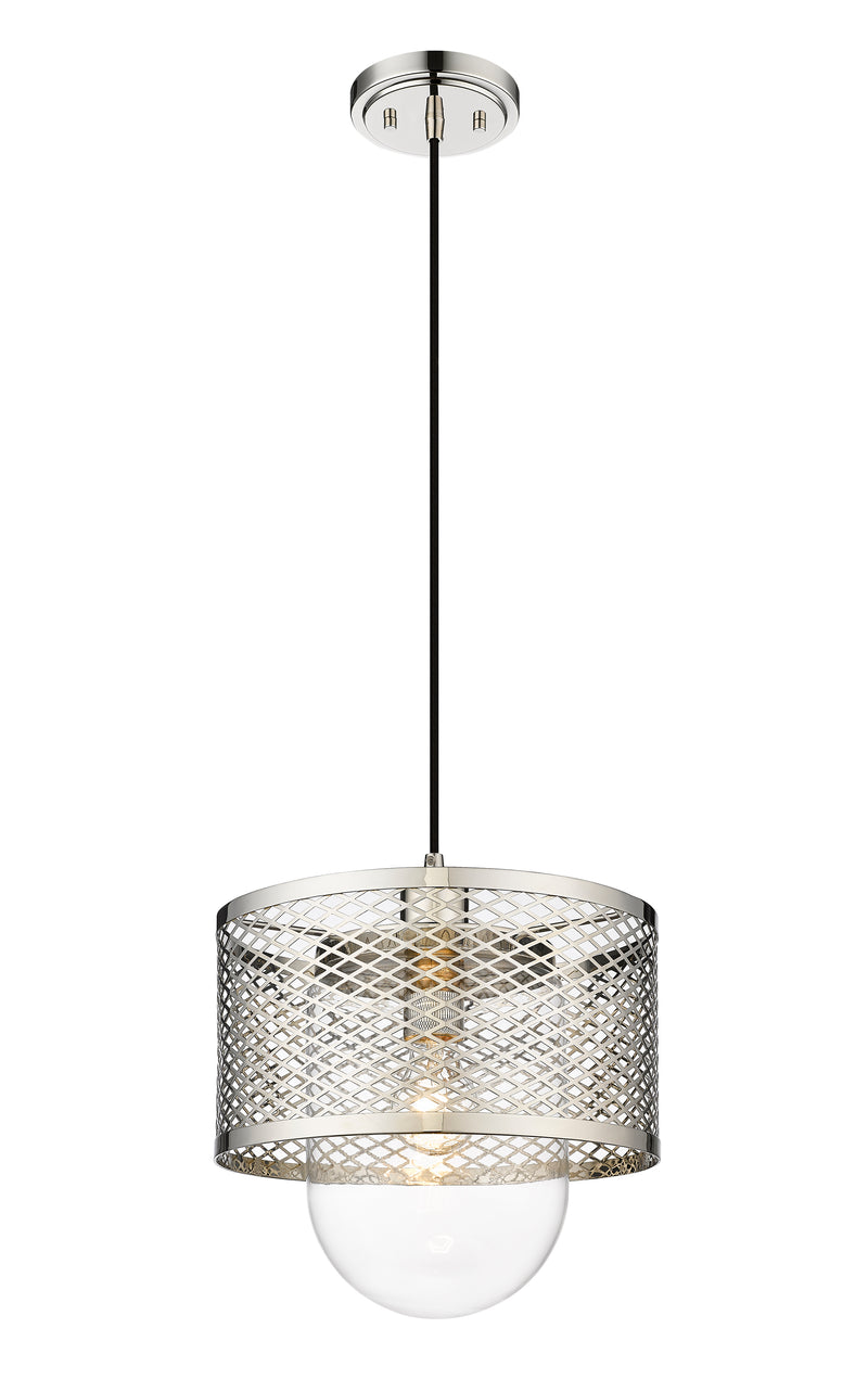 Kipton 1 Light 11" Pendant in Polished Nickel