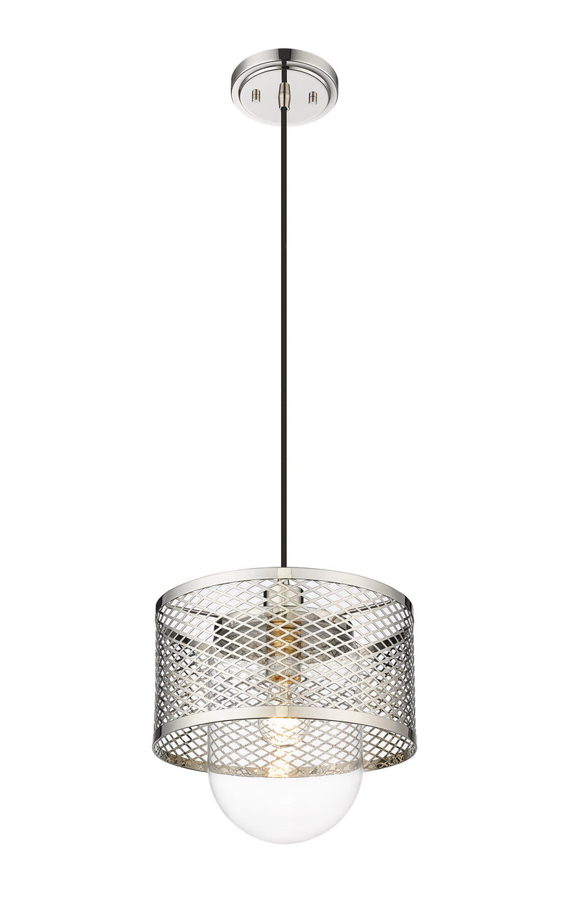 Kipton 1 Light 11" Pendant in Polished Nickel