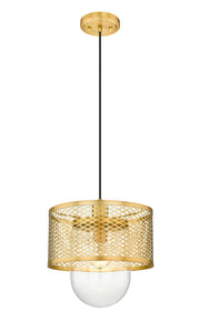Kipton 1 Light 11" Pendant in Rubbed Brass