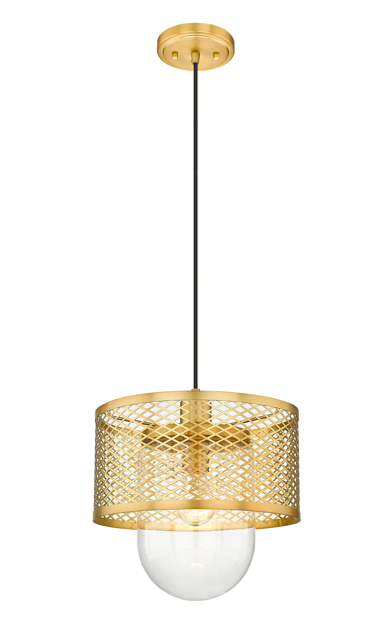 Kipton 1 Light 11" Pendant in Rubbed Brass