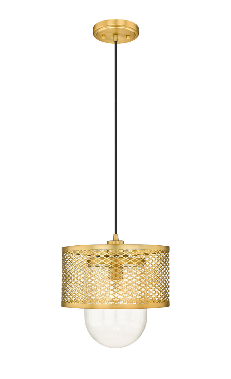 Kipton 1 Light 11" Pendant in Rubbed Brass