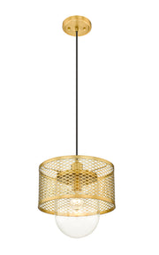Kipton 1 Light 11" Pendant in Rubbed Brass