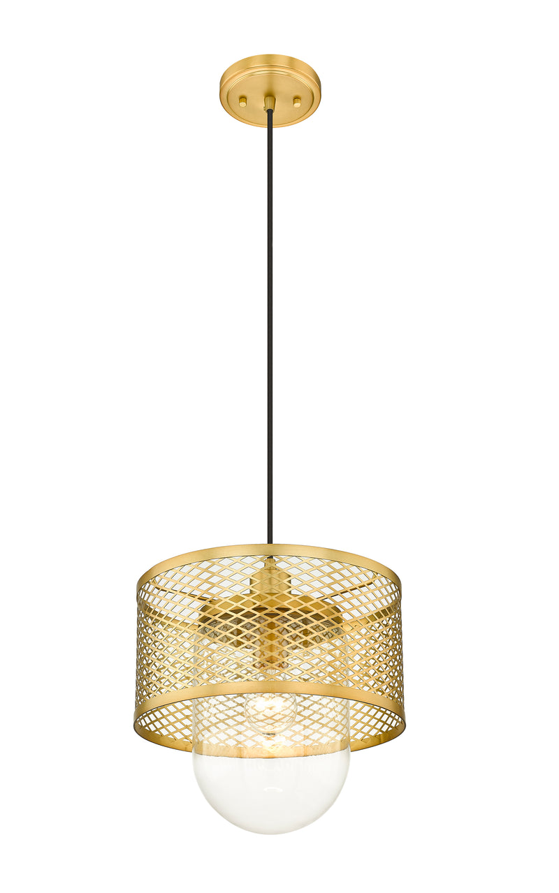 Kipton 1 Light 11" Pendant in Rubbed Brass