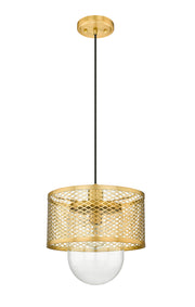 Kipton 1 Light 11" Pendant in Rubbed Brass