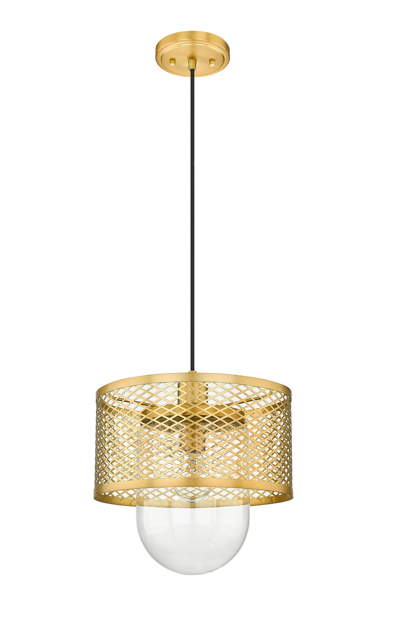 Kipton 1 Light 11" Pendant in Rubbed Brass