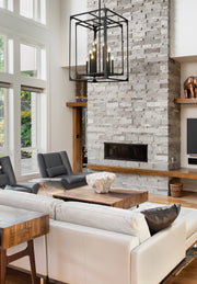 Easton 12 Light 20.5" Chandelier in Matte Black in a room setting