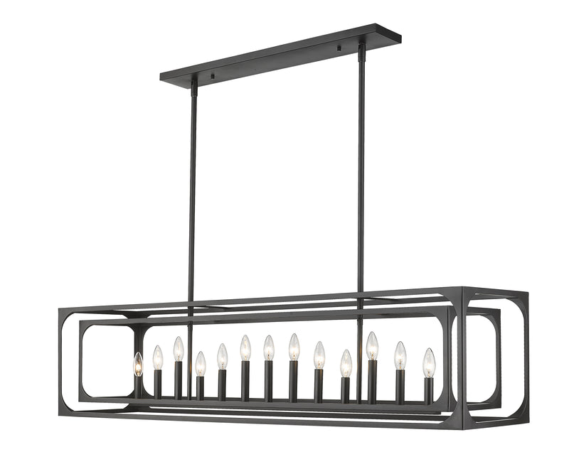 Easton 13 Light 54" Linear Pendant in Matte Black