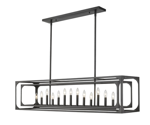 Easton 13 Light 54" Linear Pendant in Matte Black