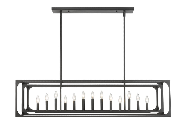 Easton 13 Light 54" Linear Pendant in Matte Black