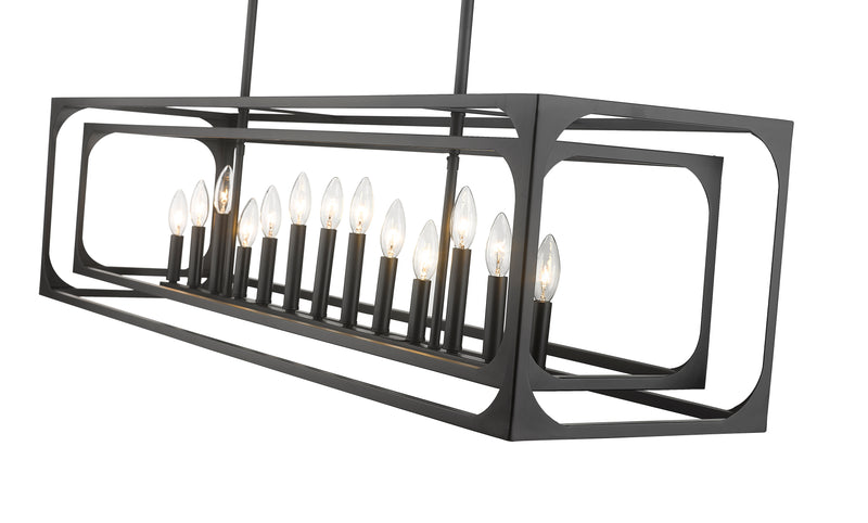 Easton 13 Light 54" Linear Pendant in Matte Black