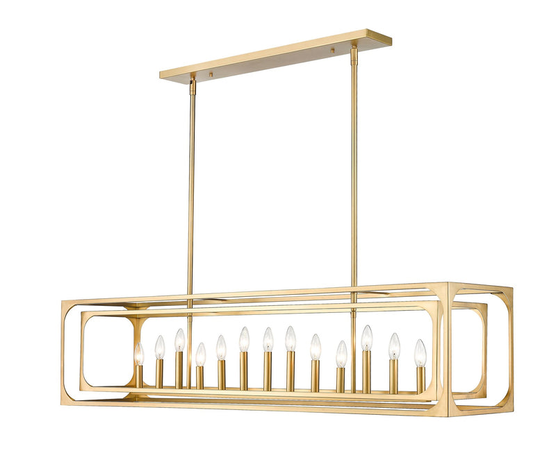 Easton 13 Light 54" Linear Pendant in Rubbed Brass
