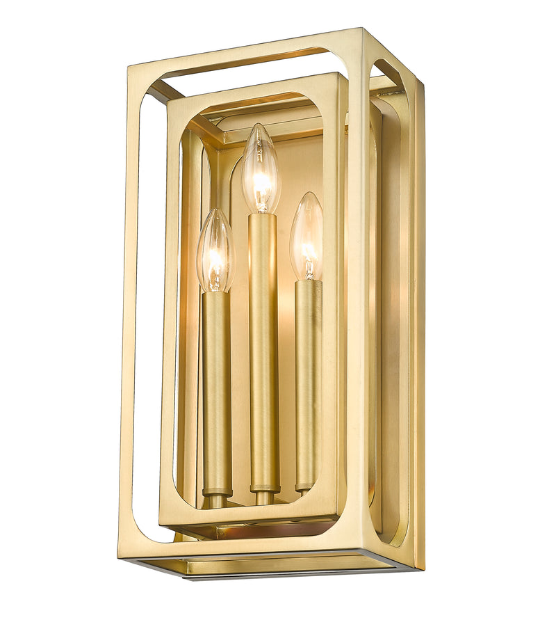 Easton 3 Light 8" Wall Sconce in Rubbed Brass
