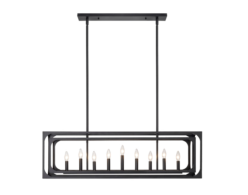 Easton 9 Light 44" Linear Pendant in Matte Black