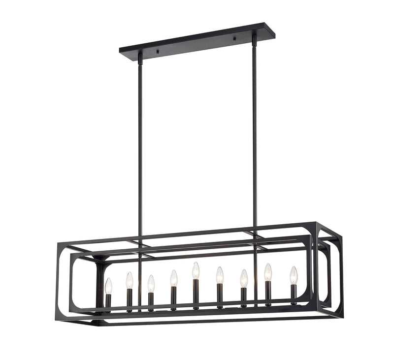 Easton 9 Light 44" Linear Pendant in Matte Black