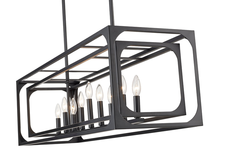 Easton 9 Light 44" Linear Pendant in Matte Black