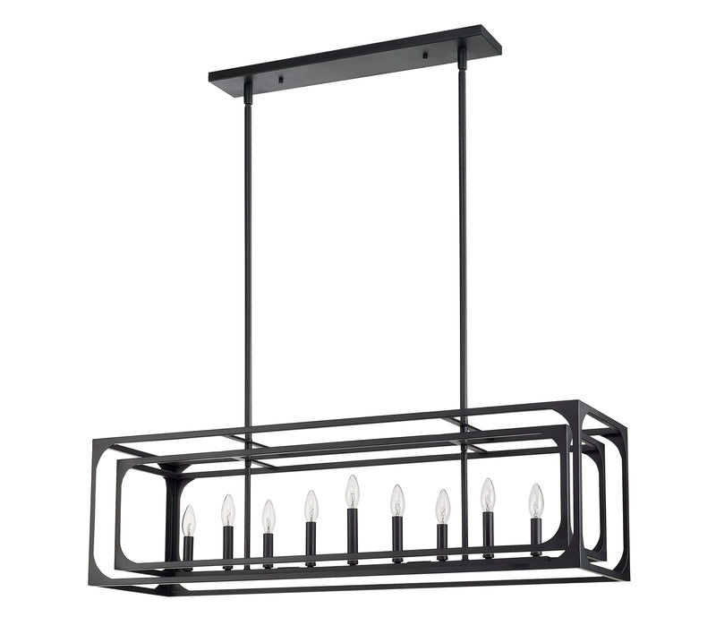 Easton 9 Light 44" Linear Pendant in Matte Black