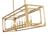 Easton 9 Light 44" Linear Pendant in Rubbed Brass