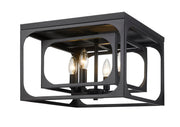 Easton 4 Light 15" Flush Mount in Matte Black