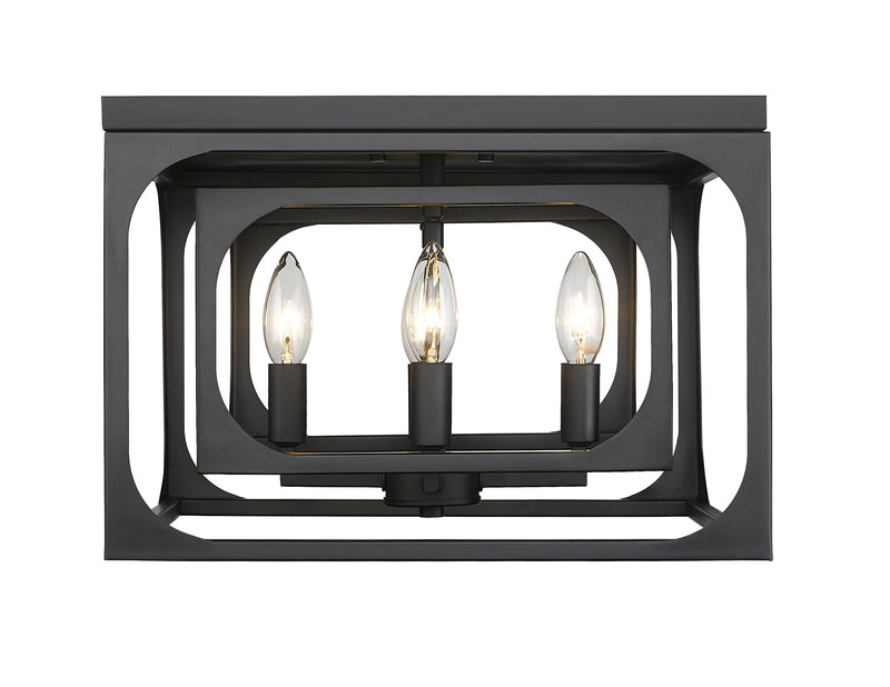 Easton 4 Light 15" Flush Mount in Matte Black