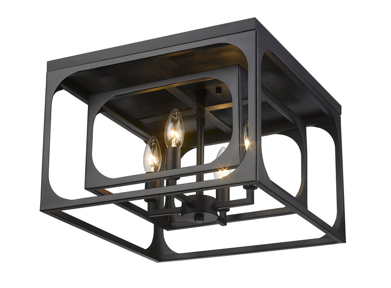 Easton 4 Light 15" Flush Mount in Matte Black