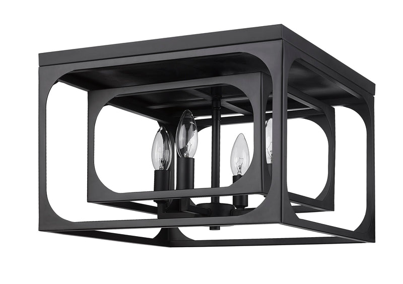 Easton 4 Light 15" Flush Mount in Matte Black