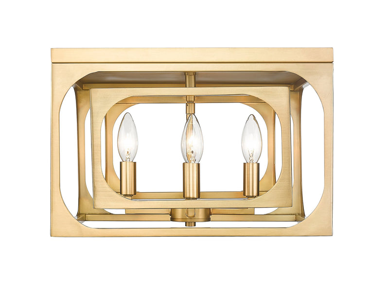 Easton 4 Light 15" Flush Mount in Rubbed Brass