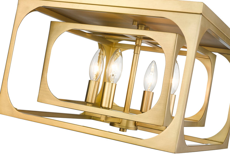 Easton 4 Light 15" Flush Mount in Rubbed Brass