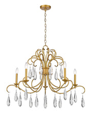 Amara 5 Light 38" Chandelier in Gilded Gold