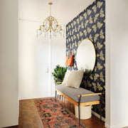 Amara 5 Light 38" Chandelier in Gilded Gold in a room setting