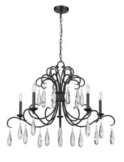 Amara 5 Light 38" Chandelier in Matte Black