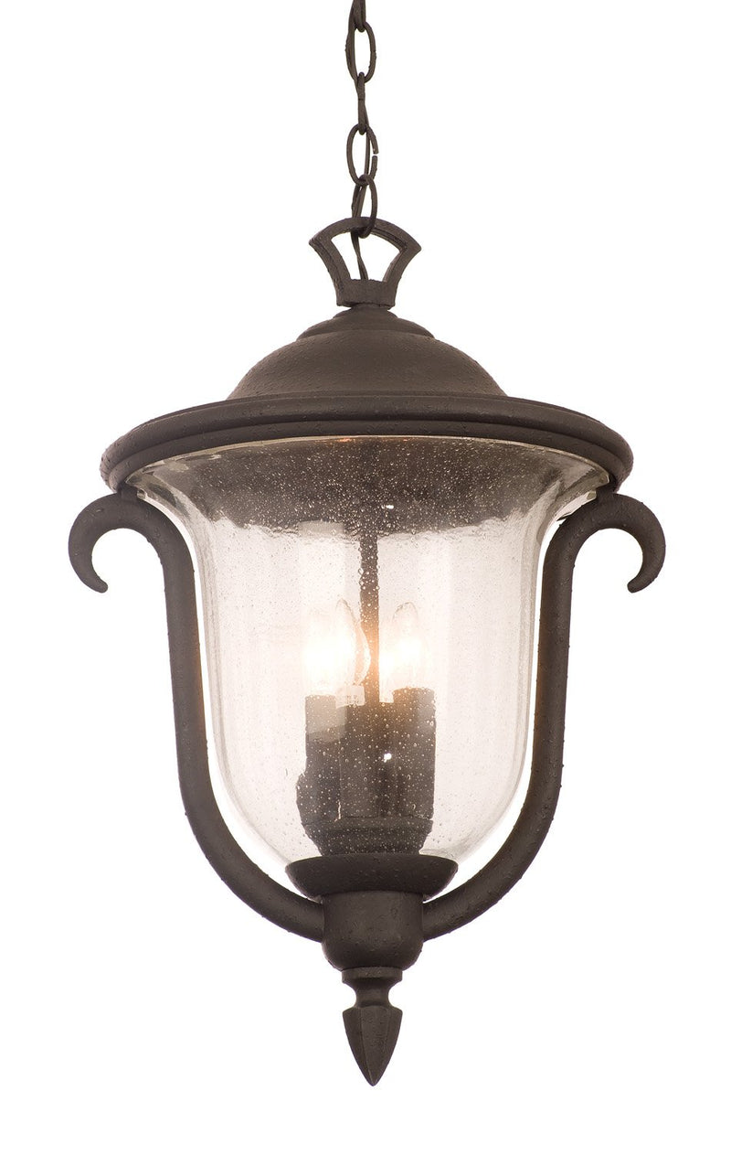 Santa Barbara 3-Light Outdoor Lantern Pendant in Textured Matte Black