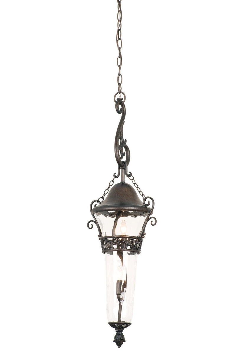 Anastasia 2-Light Outdoor Lantern Pendant in Burnished Bronze