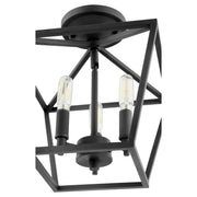 Gabriel 3 Light Semi-Flush Mount in Textured Black